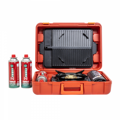 Pachet aragaz camping INOX 2.3Kw + 3 butelii 410ml Zilan ZTS5617_1