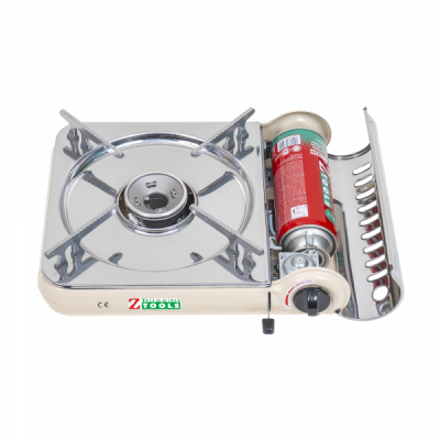 Pachet aragaz camping INOX 2.5kw + 3 butelii 410ml Zilan ZTS5621_1
