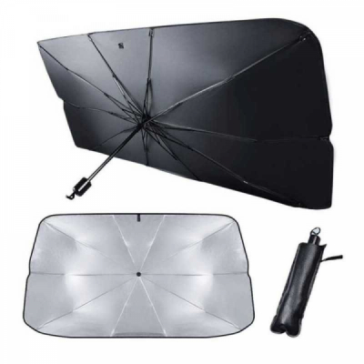 Parasolar auto tip umbrela negru 130X75cm DNC62965