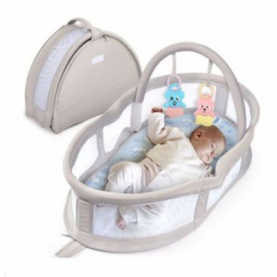Patut bebe portabil 80cm cosulet Gri jucarii incluse 2018-10 CWT