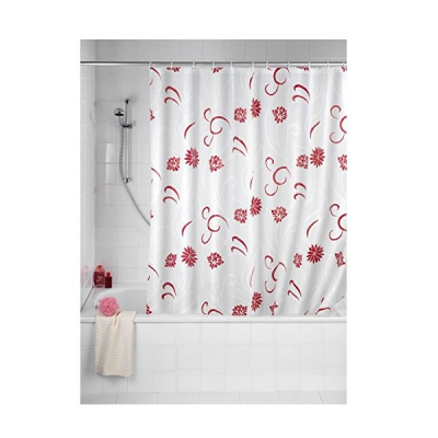 Perdea de Dus Wenko Flower Red 180x200cm Impermeabila PEVA