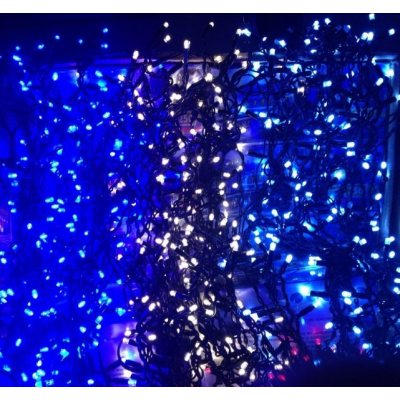 Perdea Luminoasa Alb Cald Exterior 288 LEDuri 3x3m Fir Negru
