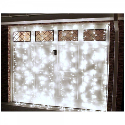 Perdea Luminoasa Craciun Exterior 3x1.2m 1400LED Alb Rece Fir Alb 9004