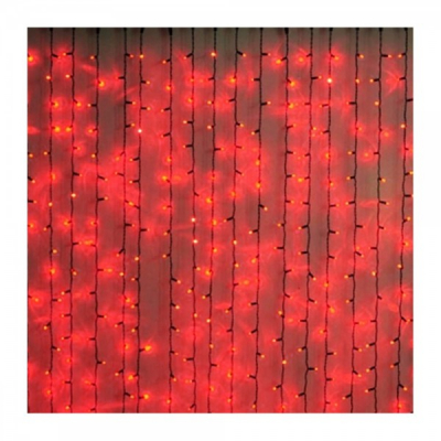 Perdea Luminoasa Craciun EXT. 3x3m 288LED Rosu Fir Negru 3142