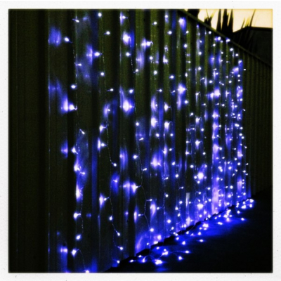 Perdea Luminoasa Craciun Ext.6x3m 400LED Albastra Fir Incolor 6021