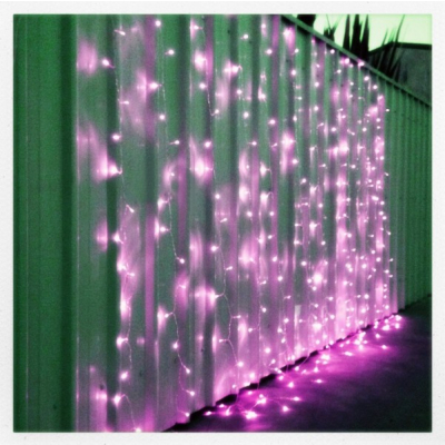 Perdea Luminoasa Craciun Ext. 6x3m 400LED Roz Fir Incolor 6021