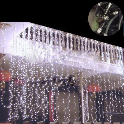 Perdea Luminoasa Craciun Exterior 8x2m 700LED Alb Rece FN