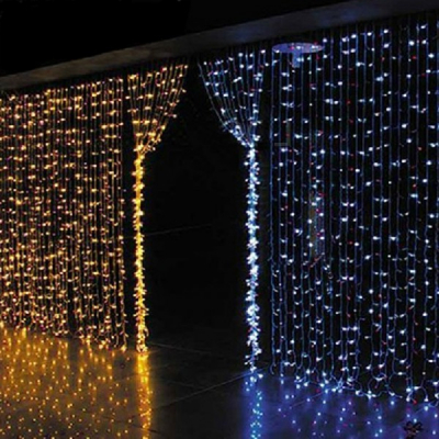 Perdea Luminoasa Exterior 2x2m 200LEDuri Alb Cald Fir Incolor TO