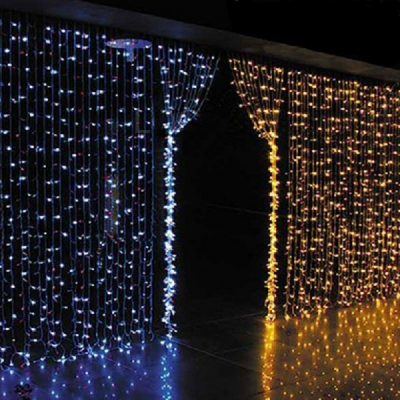 Perdea Luminoasa Exterior 2x2m 200LEDuri Alb Rece Fir Incolor TO