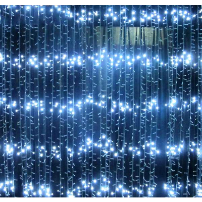 Perdea Luminoasa Ploaie Craciun 560LED Alba Rece  4x2.5m Fir Incolor VR