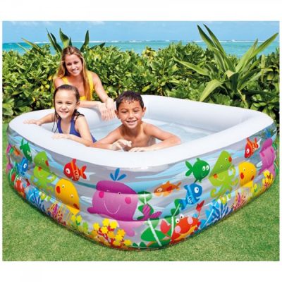 Piscina Gonflabila Patrata Design Acvariu Intex 57471NP