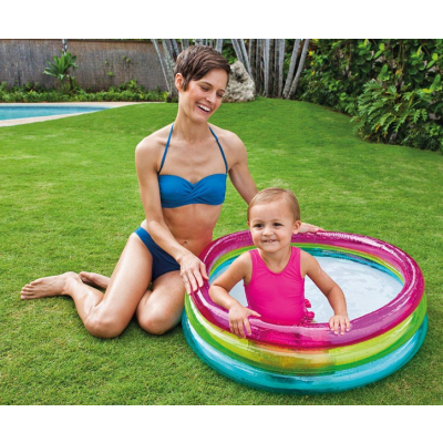 Piscina Gonflabila Rotunda 86x25cm Rainbow Intex 57104