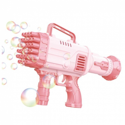 Pistol Jucarie Bazooka Rocket Bubble Gun 32 Baloane de Sapun Roz