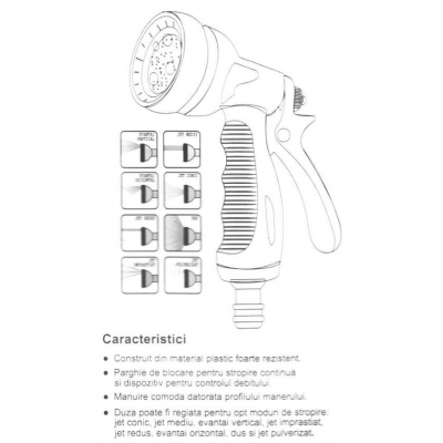 Pistol Reglabil Pentru Stropit Gradina cu 8 Functii 635077