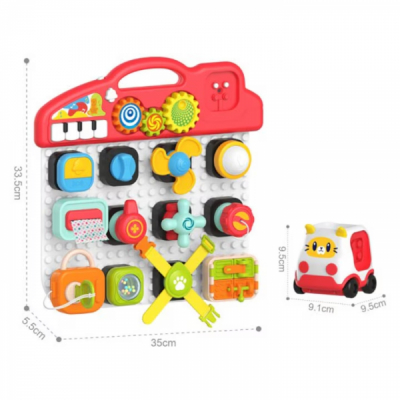 Plansa de constructie muzicala tip Montessori 15 piese Multicolor HE8081 CWT