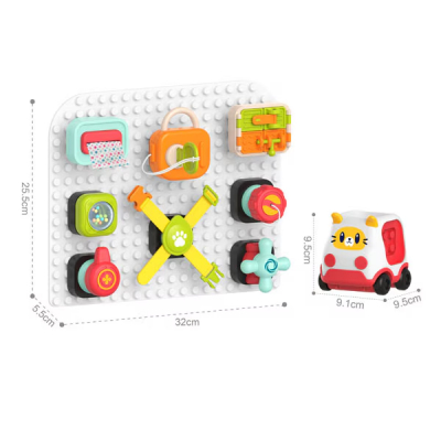 Plansa de constructie tip Montessori 10 piese Multicolor HE8082 CWT