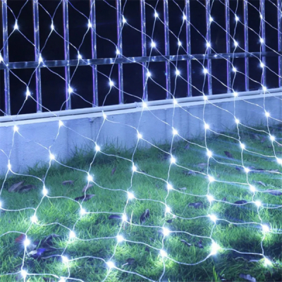 Plasa Luminoasa Craciun 6x4m 672LED Alb Rece Fir Incolor 6016W