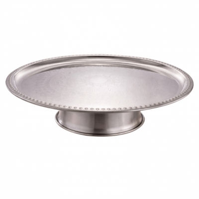 Platou rotund gravat Inox pentru tort 30.50x5.70cm Grunberg IGR7061