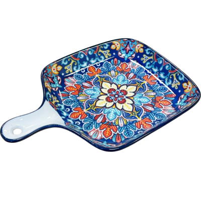 Platou Servire Ceramica cu maner Model Traditional 22x15.5x4cm 24-93 CNN52659