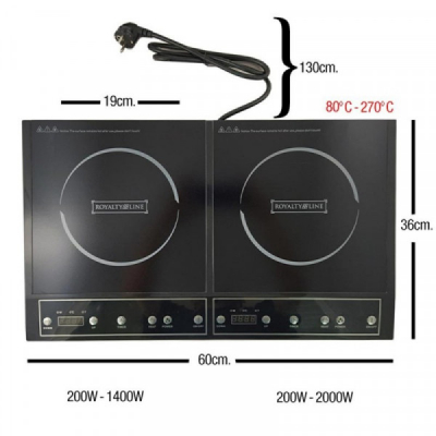 Plita Electrica cu Inductie 1400 + 2000W Royalty Line DIP-4000.2