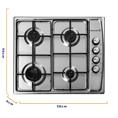 Plita Incorporabila Aragaz INOX 4 arzatoare Gaz Natural Hausberg HB555