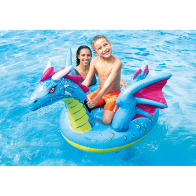 Pluta Saltea Gonflabila Copii DRAGON Ride-On 3+  201x191cm Intex 57563