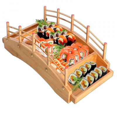 Pod din Bambus Suport de Servit Sushi, Maki, Sashimi 44cm