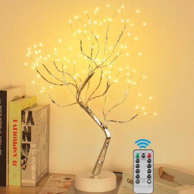 Pomisor Bonsai Luminos 108LED 50cm Baterii sau USB Telecomanda Alb Cald