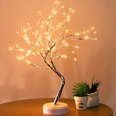 Pomisor Bonsai Luminos 108LED 50cm Baterii sau USB Telecomanda Alb Cald