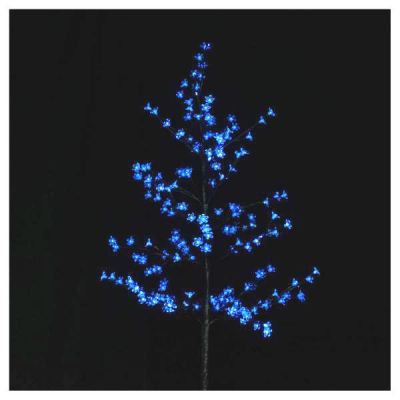 Pomisor de Craciun cu LEDuri Albastre Decorate Flori Cires 150cm 220V