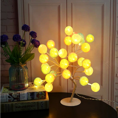 Pomisor Decorativ Luminos 30cm 24LED Cotton Ball Alb Cald TO1904