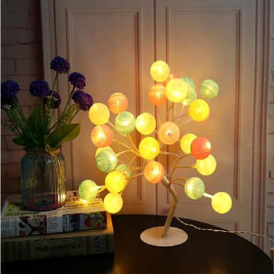 Pomisor Decorativ Luminos 30cm 24LED Cotton Ball Multicolor TO1904