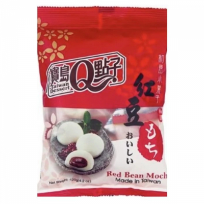 Prajitura mochi Qmochi cu umplutura de fasole rosie 120g Taiwan Dessert TD MLL