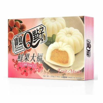 Prajituri mochi QMOCHI cu aroma de fructe Lichi 210g Taiwan Dessert TD MLL