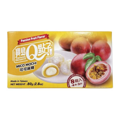 Prajituri Mochi QMOCHI cu aroma de fructul pasiunii 80g Taiwan Dessert TD MLL