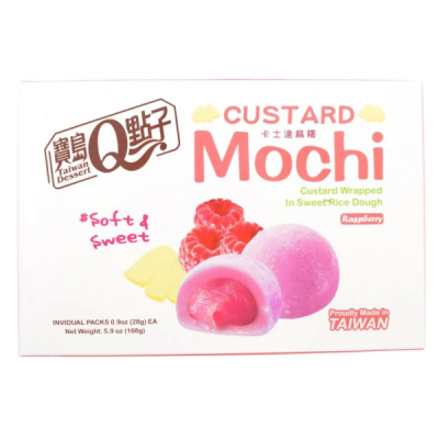 Prajituri Mochi QMOCHI cu aroma de zmeura 168g Taiwan Dessert TD MLL