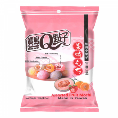 Prajituri Mochi Qmochi Fructe Asortate 120g Taiwan Dessert TD MLL SNM