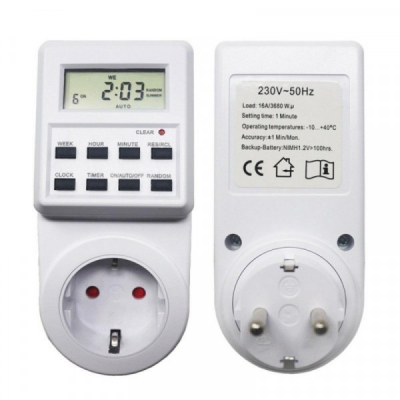 Priza Programabila Digitala 16A TIMER-DIG10WL 5D026 XXM