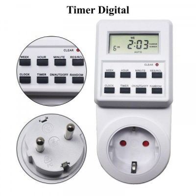 Priza Programabila Digitala 16A TIMER-DIG10WL 5D026 XXM