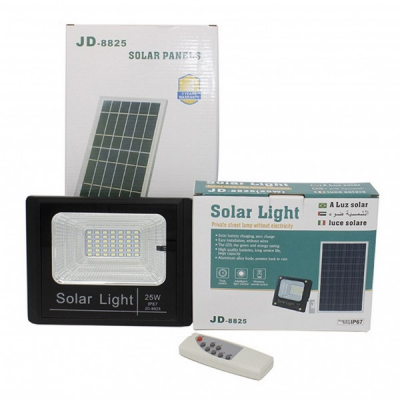 Proiector 42LED SMD 25W cu Panou Solar si Telecomanda IP67 JD8825