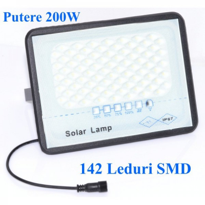 Proiector LED 200W 6500K IP67 cu Panou Solar si Telecomanda LPS200142 XXM