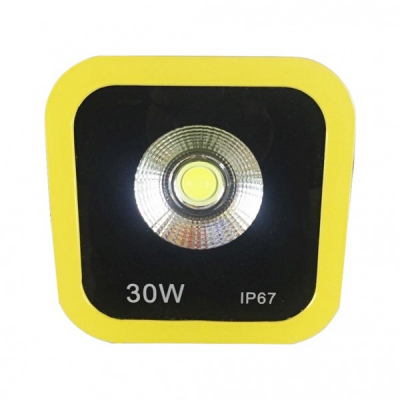 Proiector LED 30W Alb Rece 220V  Rama Galbena