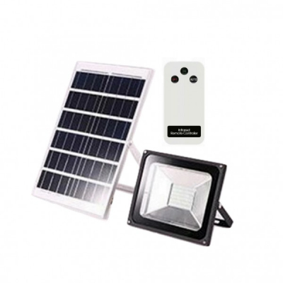 Proiector LED 50W cu Panou Solar si Telecomanda Alb Rece