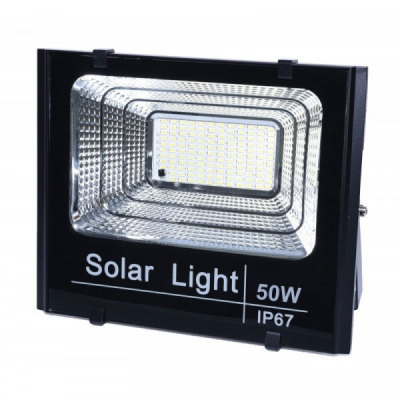 Proiector LED Alb Rece 50W Panou Solar Telecomanda IP67 18D049 XXM