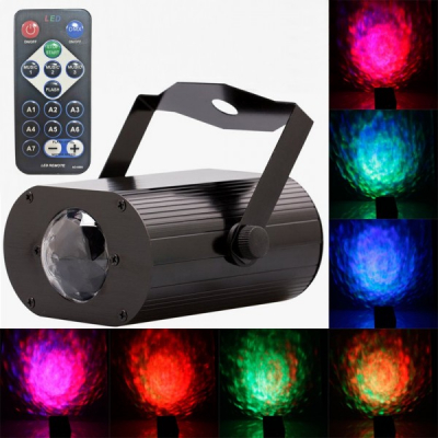 Proiector Lumini Disco Efect Reflexie Apa cu Telecomanda Wateripple