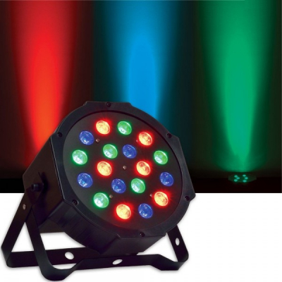 Proiector Lumini Par 18 LEDuri 1W RGB Intrare si Iesire DMX