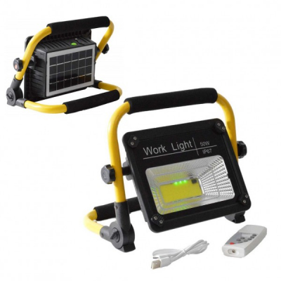 Proiector Solar LED COB 50W IP67 Suport Telecomanda W743 19C023 XXM