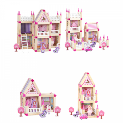 Puzzle asamblare Casuta Printesei 298 piese din lemn BLLN-3775 CWT