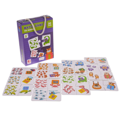 Puzzle educativ pentru copii de potrivire a formelor 30 piese cifre si animale 88690 CWT