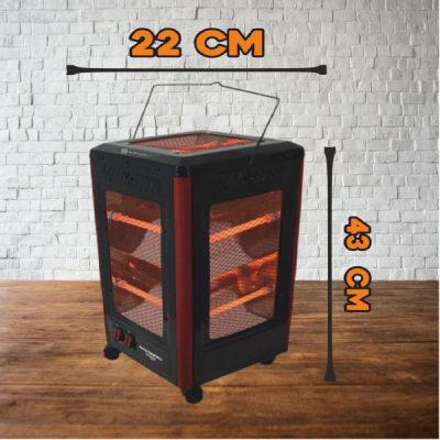 Radiator electric quartz 2200W 22x43cm 5 trepte, roti Hausberg HB8802
